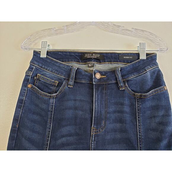 (Ju) Judy Blue Jeans Womens Juniors 5/27 Skinny Stretch Cottagecore Whiskered - Picture 2 of 8